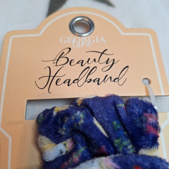 Spa Beauty Makeup Headband Purple Plush‎ With Bow And Dogs Georgia Lane New - Picture 2 of 6